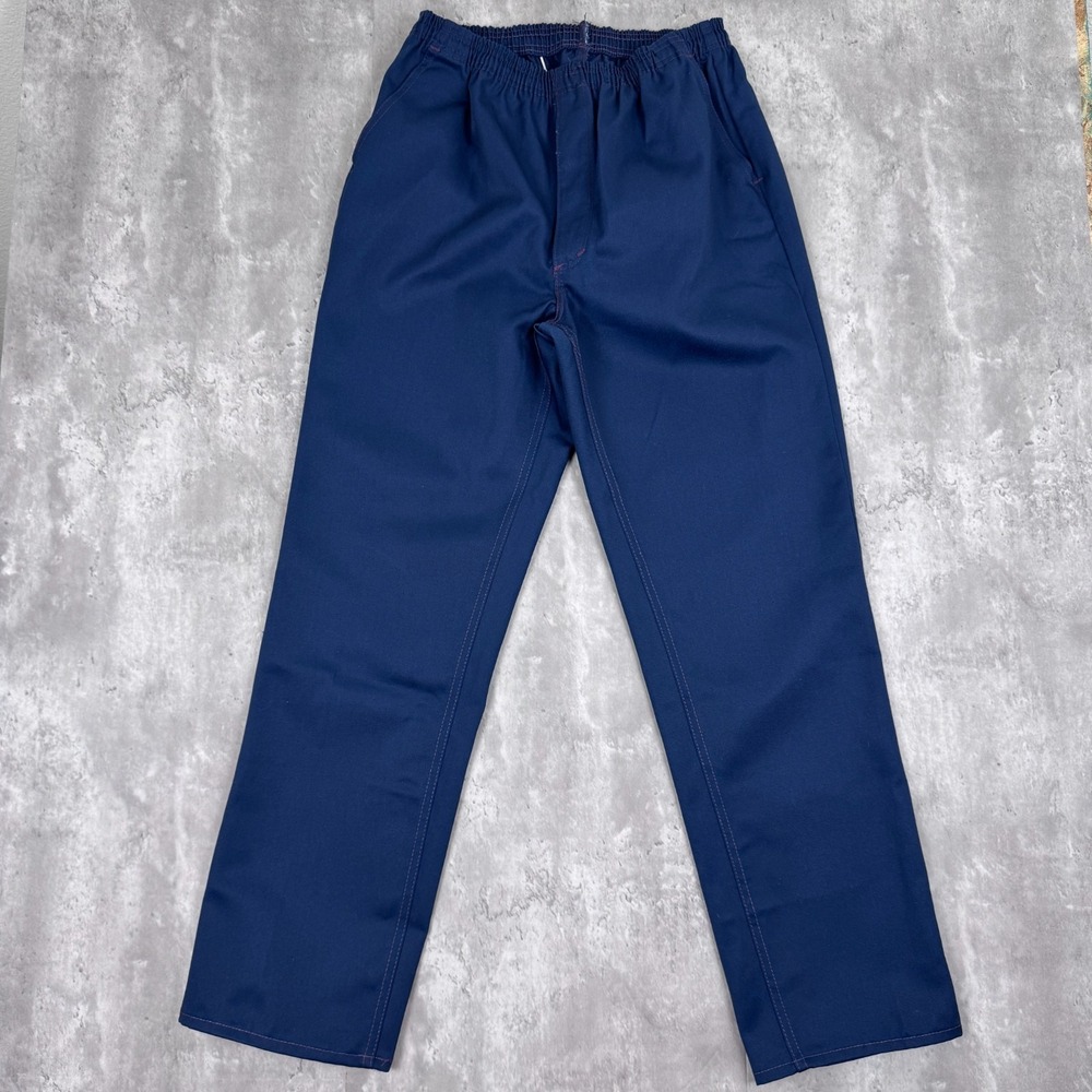 Vintage Towncraft Work Trousers Mens Large Blue Elastic Adjustable Business NWT
